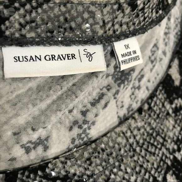 Snakeprint Sequin Top - Picture 4 of 4